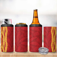 Hawaii Prince Kuhio 4 in 1 Can Cooler Tumbler Red Hawaiian Lau Maia With Leis LT05 - Polynesian Pride