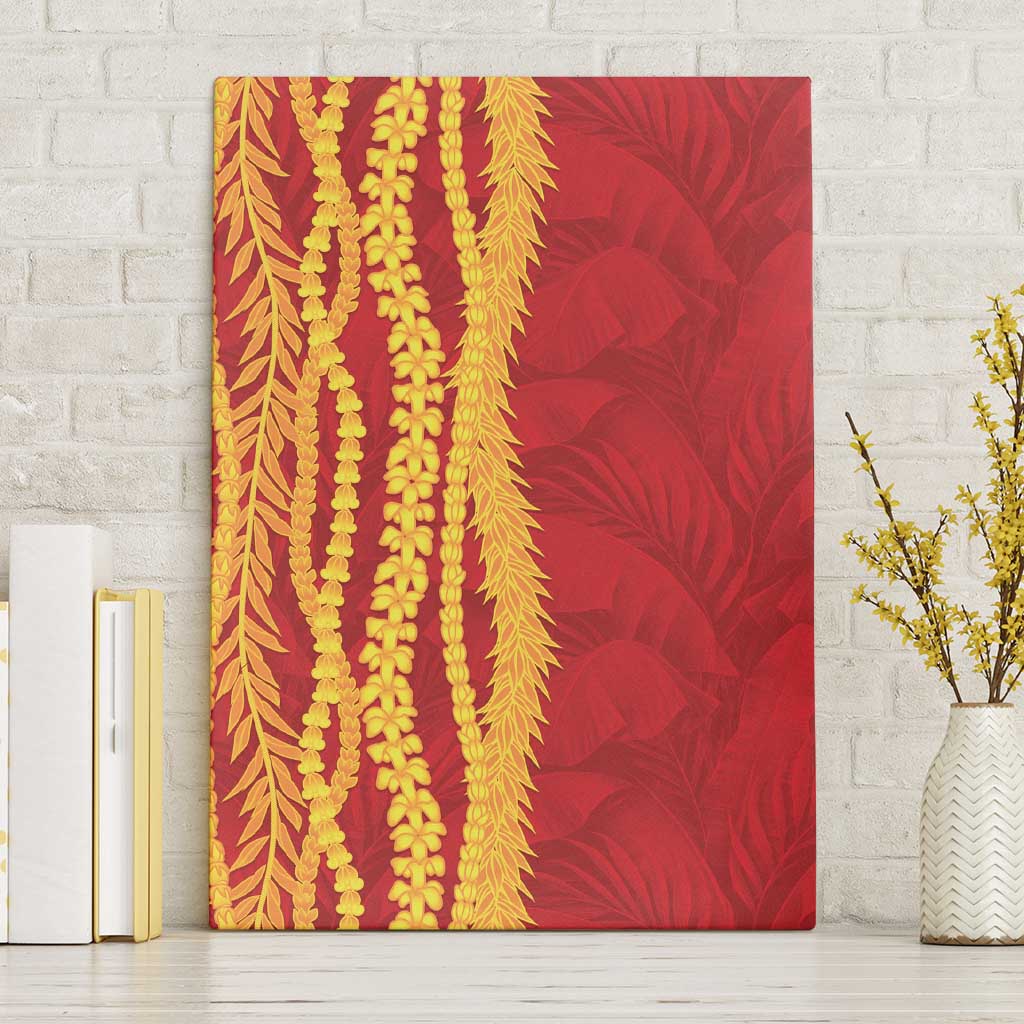 Hawaii Prince Kuhio Canvas Wall Art Red Hawaiian Lau Maia With Leis
