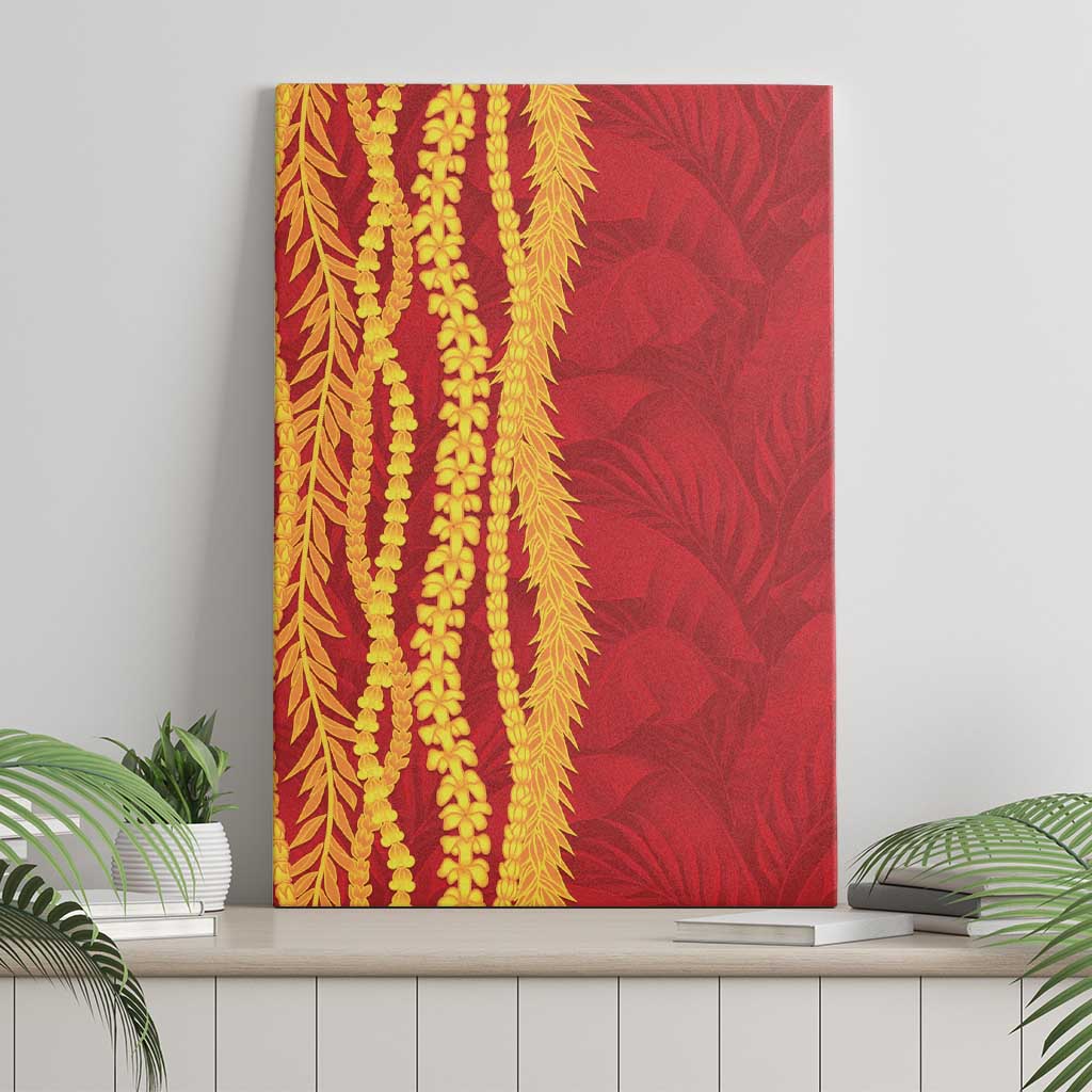 Hawaii Prince Kuhio Canvas Wall Art Red Hawaiian Lau Maia With Leis