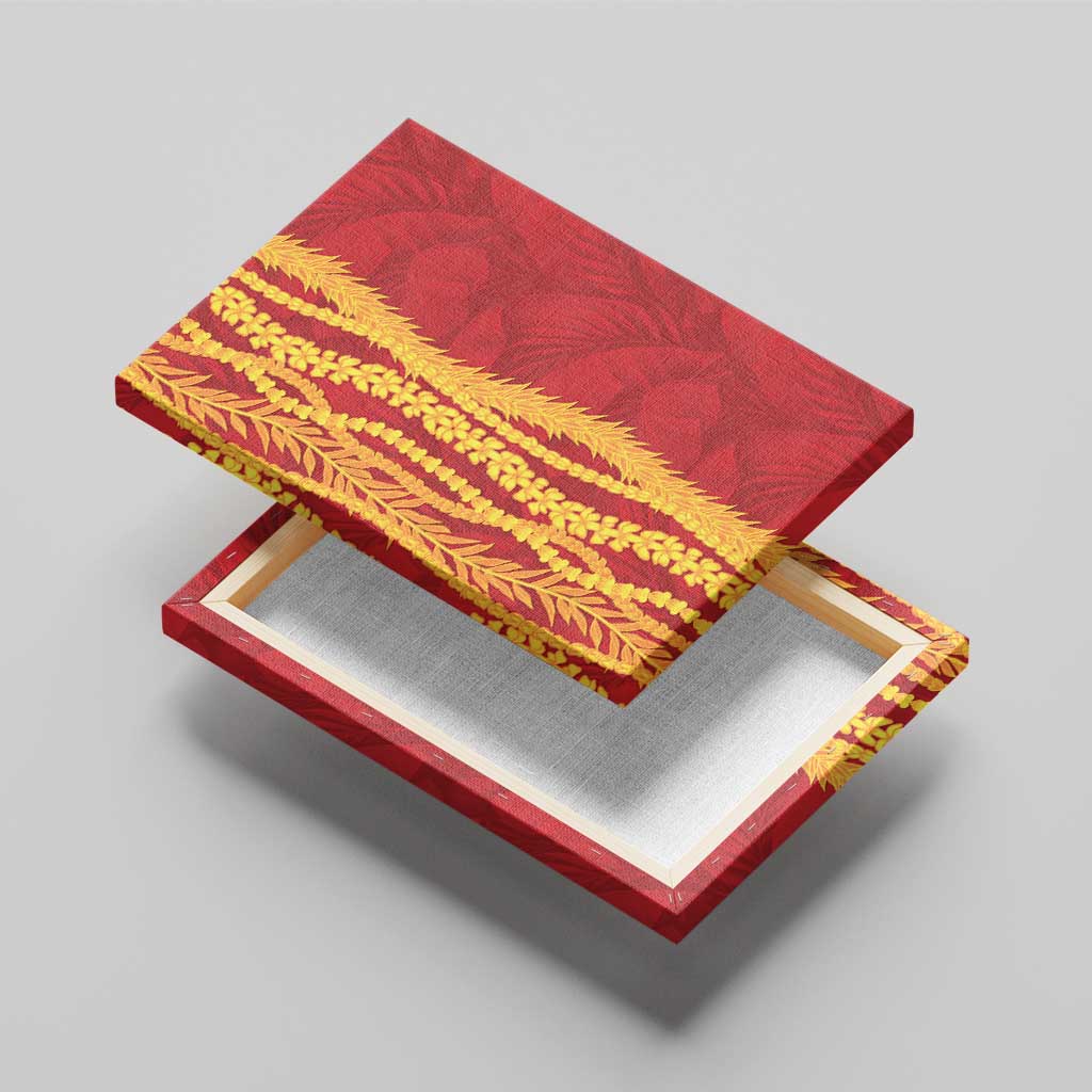 Hawaii Prince Kuhio Canvas Wall Art Red Hawaiian Lau Maia With Leis