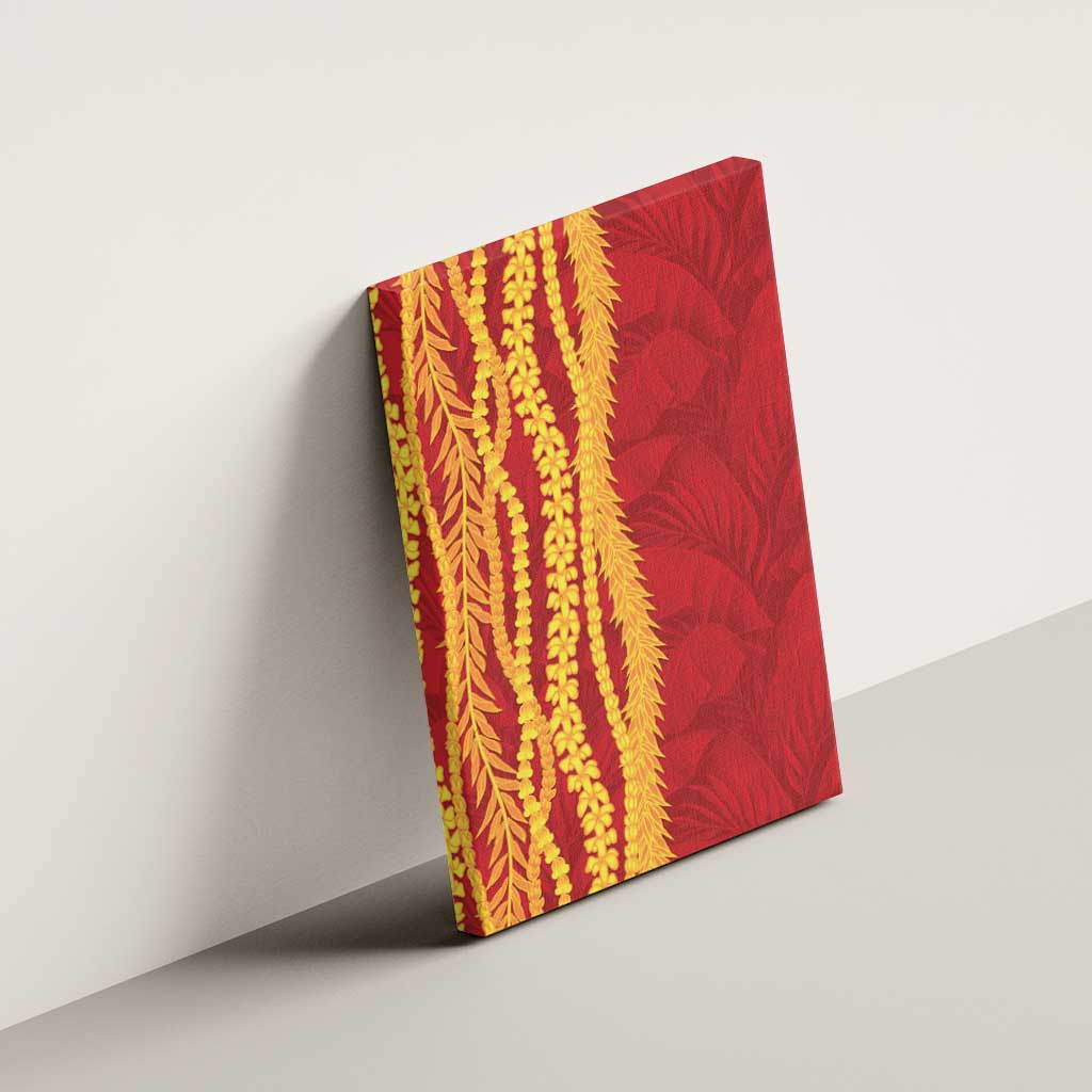 Hawaii Prince Kuhio Canvas Wall Art Red Hawaiian Lau Maia With Leis