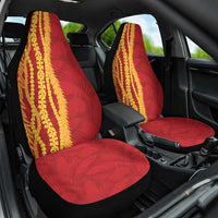 Hawaii Prince Kuhio Car Seat Cover Red Hawaiian Lau Maia With Leis LT05 One Size Red - Polynesian Pride