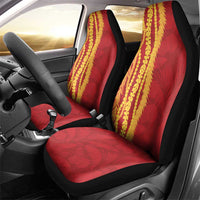 Hawaii Prince Kuhio Car Seat Cover Red Hawaiian Lau Maia With Leis LT05 - Polynesian Pride