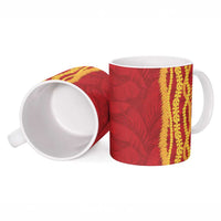 Hawaii Prince Kuhio Ceramic Mug Red Hawaiian Lau Maia With Leis LT05 - Polynesian Pride