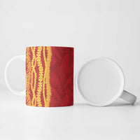 Hawaii Prince Kuhio Ceramic Mug Red Hawaiian Lau Maia With Leis LT05 - Polynesian Pride