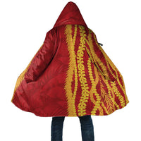 Hawaii Prince Kuhio Cloak Red Hawaiian Lau Maia With Leis