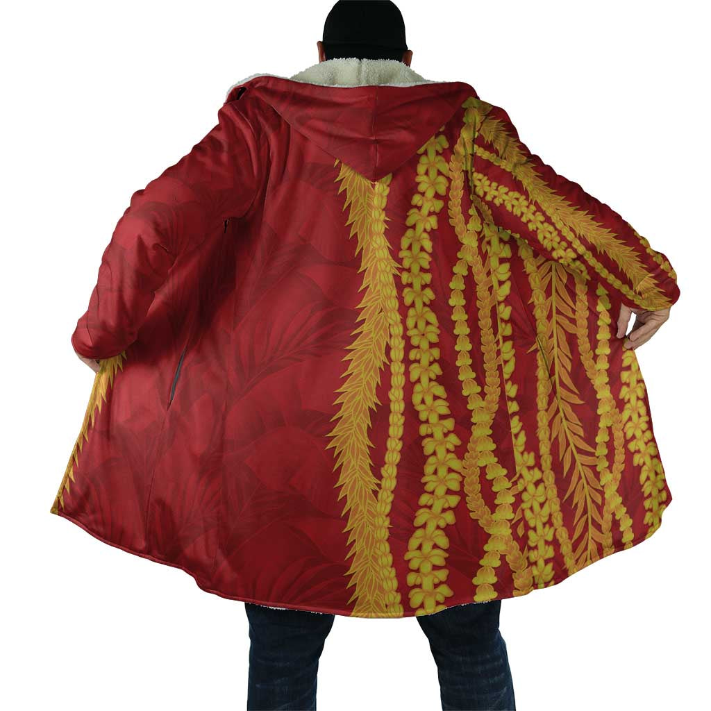Hawaii Prince Kuhio Cloak Red Hawaiian Lau Maia With Leis