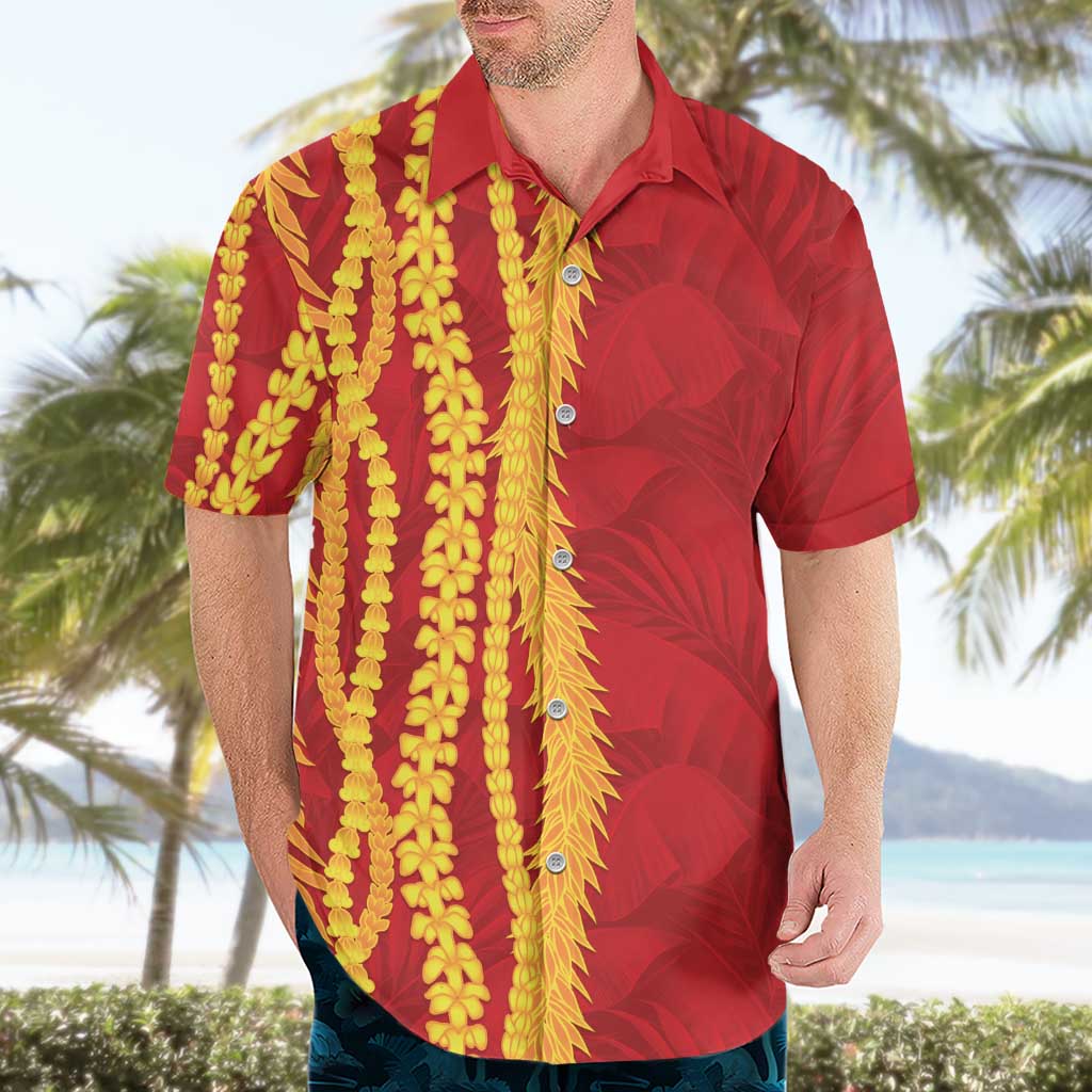 Hawaii Prince Kuhio Hawaiian Shirt Red Hawaiian Lau Maia With Leis LT05 - Polynesian Pride