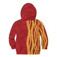 Hawaii Prince Kuhio Kid Hoodie Red Hawaiian Lau Maia With Leis LT05 - Polynesian Pride