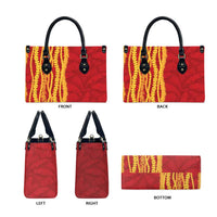Hawaii Prince Kuhio Leather Bag Red Hawaiian Lau Maia With Leis LT05 - Polynesian Pride