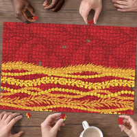 Hawaii Prince Kuhio Puzzle Red Hawaiian Lau Maia With Leis LT05 - Polynesian Pride