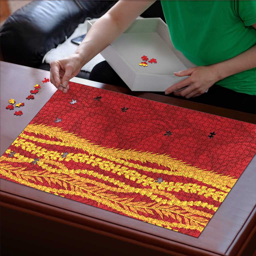 Hawaii Prince Kuhio Puzzle Red Hawaiian Lau Maia With Leis LT05 - Polynesian Pride