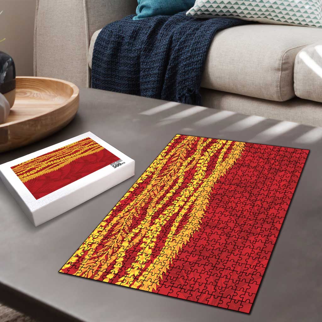 Hawaii Prince Kuhio Puzzle Red Hawaiian Lau Maia With Leis LT05 - Polynesian Pride