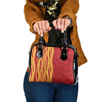 Hawaii Prince Kuhio Shoulder Handbag Red Hawaiian Lau Maia With Leis LT05 One Size Red - Polynesian Pride
