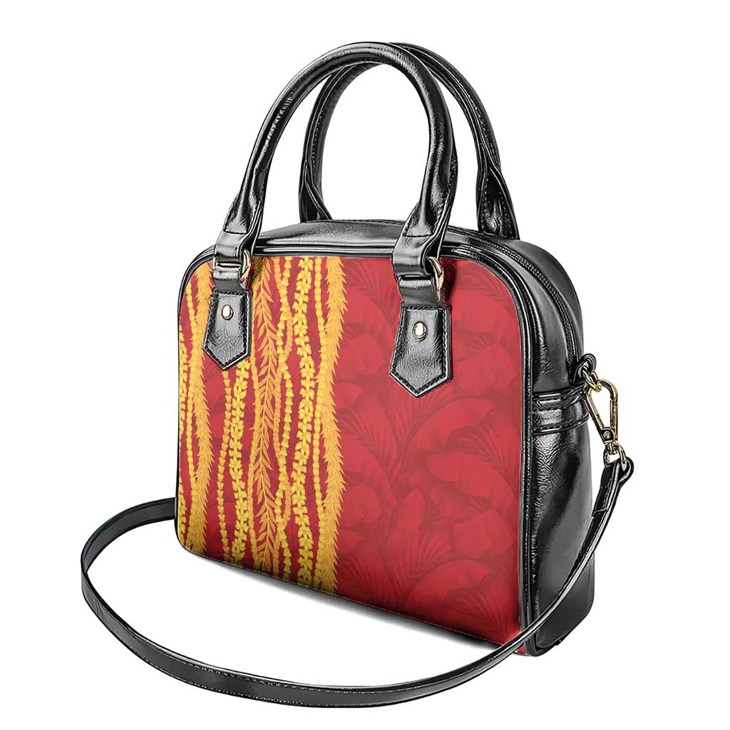 Hawaii Prince Kuhio Shoulder Handbag Red Hawaiian Lau Maia With Leis LT05 - Polynesian Pride