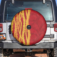Hawaii Prince Kuhio Spare Tire Cover Red Hawaiian Lau Maia With Leis LT05 Red - Polynesian Pride