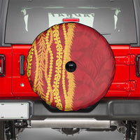 Hawaii Prince Kuhio Spare Tire Cover Red Hawaiian Lau Maia With Leis LT05 - Polynesian Pride