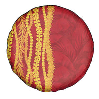 Hawaii Prince Kuhio Spare Tire Cover Red Hawaiian Lau Maia With Leis LT05 - Polynesian Pride