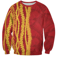 Hawaii Prince Kuhio Sweatshirt Red Hawaiian Lau Maia With Leis LT05 Unisex Red - Polynesian Pride