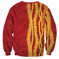 Hawaii Prince Kuhio Sweatshirt Red Hawaiian Lau Maia With Leis LT05 - Polynesian Pride