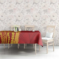 Hawaii Prince Kuhio Tablecloth Red Hawaiian Lau Maia With Leis LT05 - Polynesian Pride