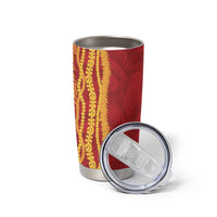 Hawaii Prince Kuhio Tumbler Cup Red Hawaiian Lau Maia With Leis LT05 - Polynesian Pride