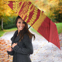 Hawaii Prince Kuhio Umbrella Red Hawaiian Lau Maia With Leis LT05 - Polynesian Pride