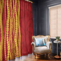 Hawaii Prince Kuhio Window Curtain Red Hawaiian Lau Maia With Leis