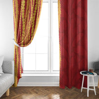Hawaii Prince Kuhio Window Curtain Red Hawaiian Lau Maia With Leis