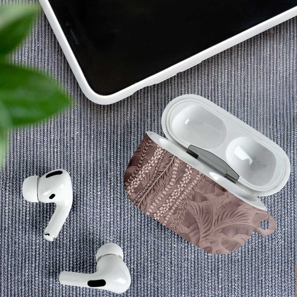 Hawaii Prince Kuhio AirPods Case Mocha Hawaiian Lau Maia With Leis LT05 - Polynesian Pride