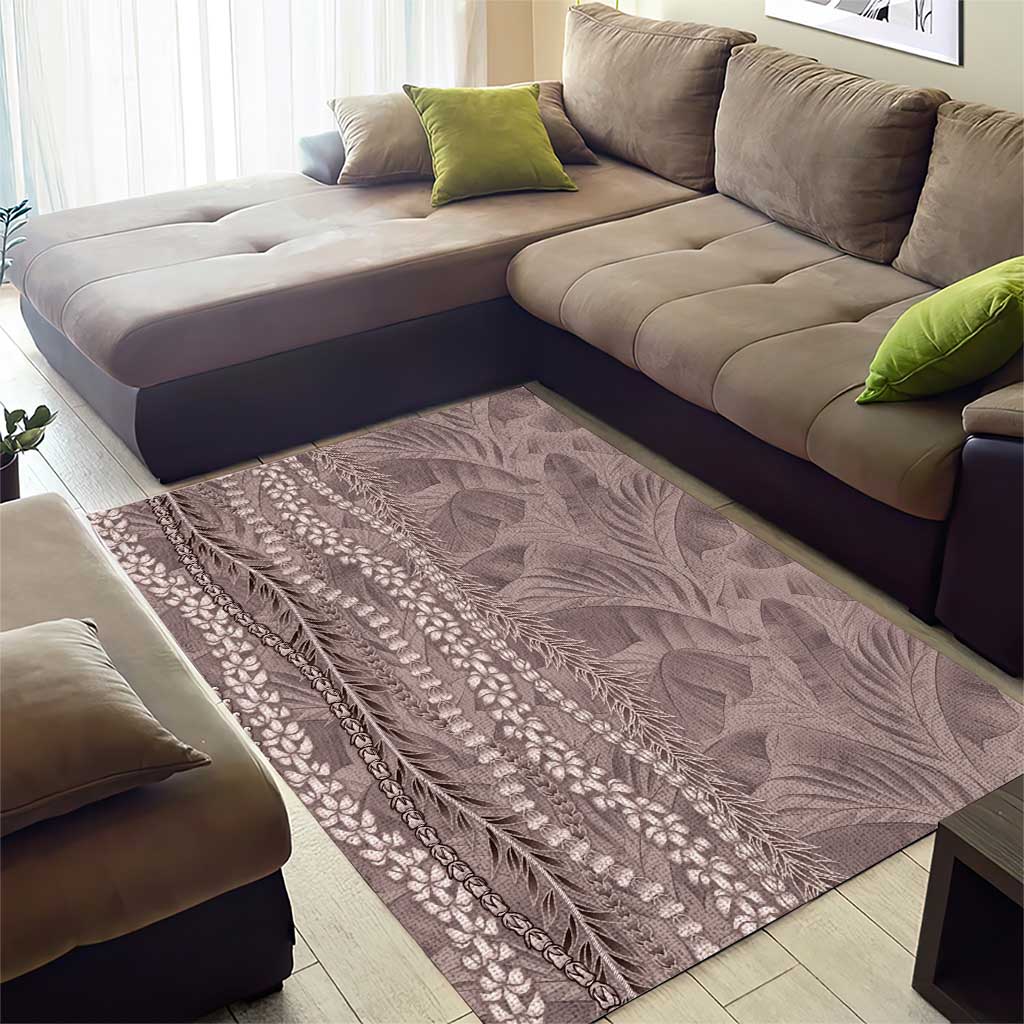 Hawaii Prince Kuhio Area Rug Mocha Hawaiian Lau Maia With Leis
