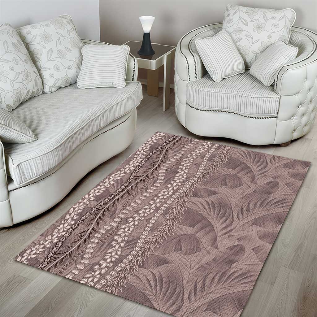 Hawaii Prince Kuhio Area Rug Mocha Hawaiian Lau Maia With Leis