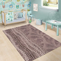 Hawaii Prince Kuhio Area Rug Mocha Hawaiian Lau Maia With Leis
