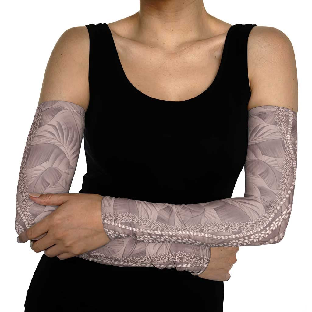 Hawaii Prince Kuhio Arm Sleeves Mocha Hawaiian Lau Maia With Leis LT05 - Polynesian Pride