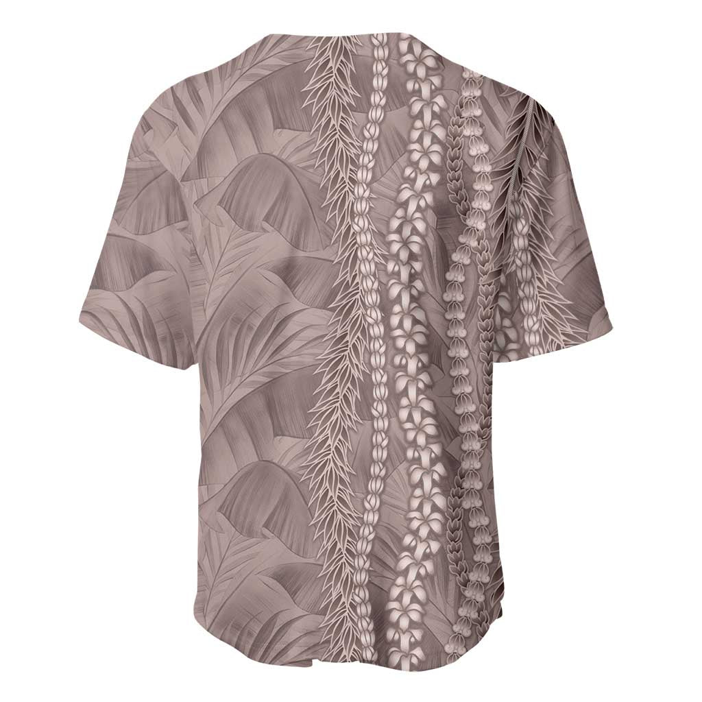 Hawaii Prince Kuhio Baseball Jersey Mocha Hawaiian Lau Maia With Leis LT05 - Polynesian Pride