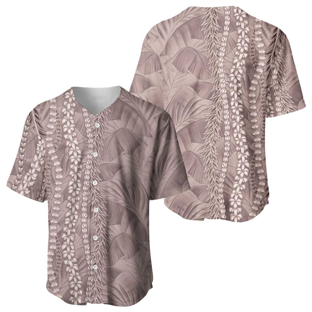 Hawaii Prince Kuhio Baseball Jersey Mocha Hawaiian Lau Maia With Leis LT05 - Polynesian Pride