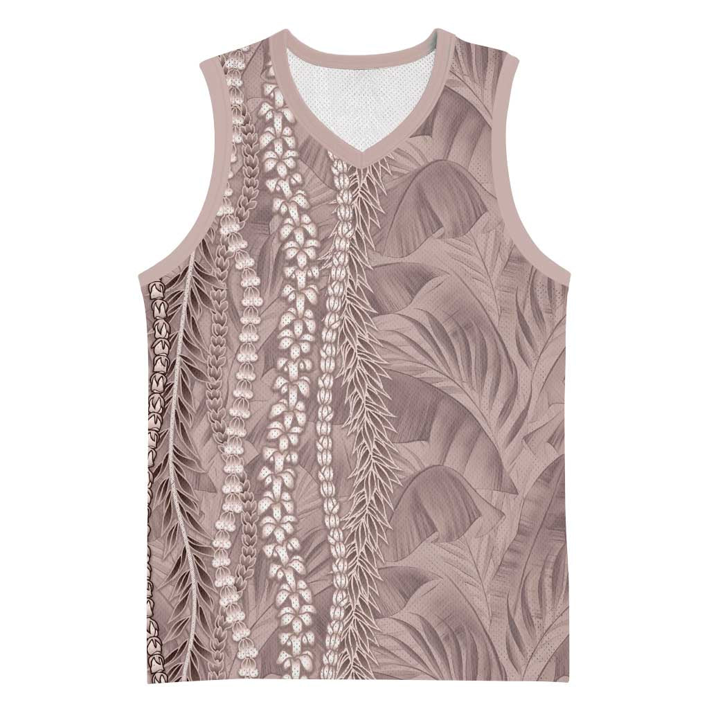 Hawaii Prince Kuhio Basketball Jersey Mocha Hawaiian Lau Maia With Leis LT05 Unisex Mocha - Polynesian Pride