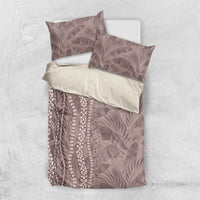 Hawaii Prince Kuhio Bedding Set Mocha Hawaiian Lau Maia With Leis LT05 US Twin 172cm x 218cm Mocha - Polynesian Pride