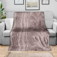 Hawaii Prince Kuhio Blanket Mocha Hawaiian Lau Maia With Leis LT05 - Polynesian Pride