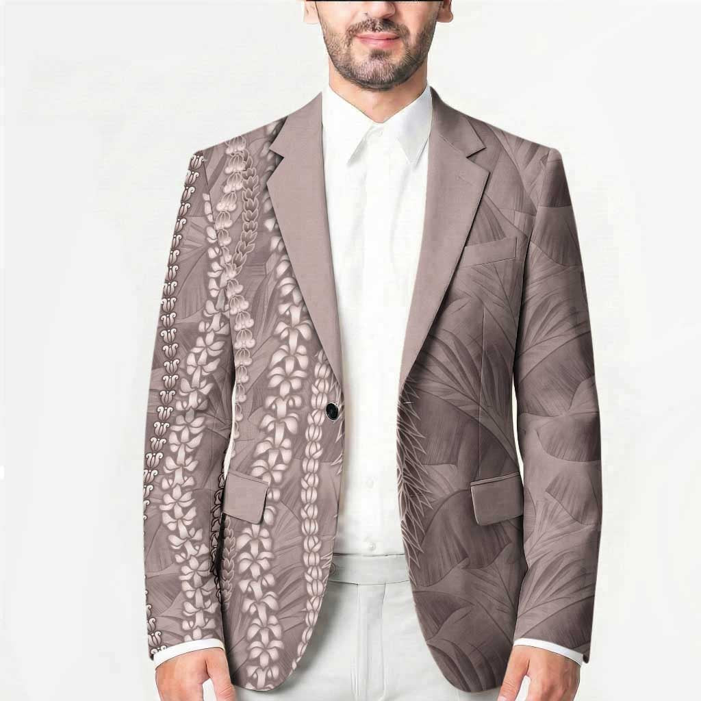 Hawaii Prince Kuhio Blazer Mocha Hawaiian Lau Maia With Leis LT05 - Polynesian Pride