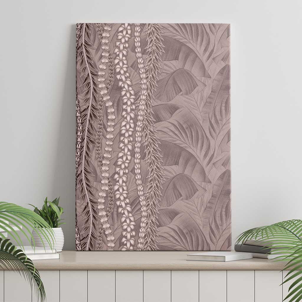 Hawaii Prince Kuhio Canvas Wall Art Mocha Hawaiian Lau Maia With Leis LT05 - Polynesian Pride