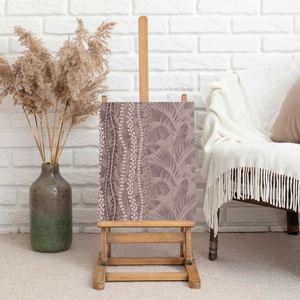 Hawaii Prince Kuhio Canvas Wall Art Mocha Hawaiian Lau Maia With Leis LT05 - Polynesian Pride