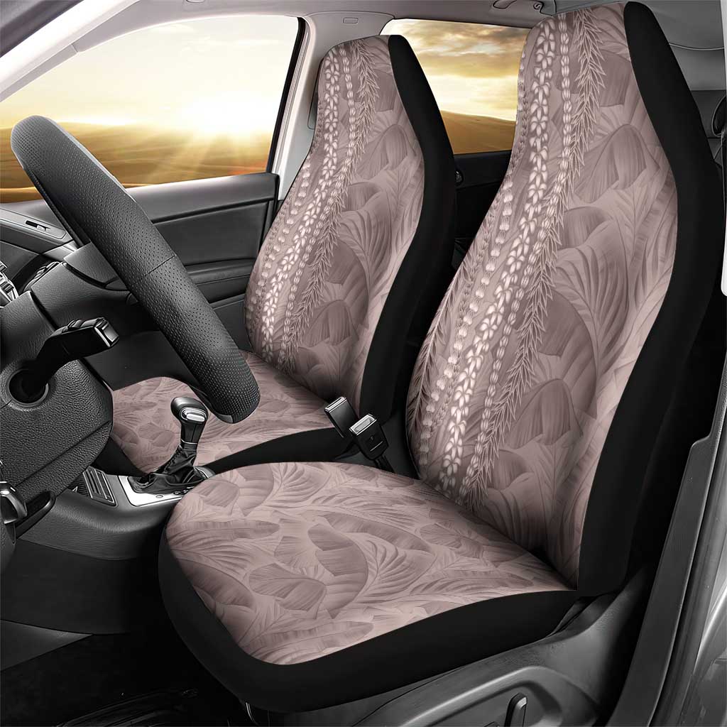 Hawaii Prince Kuhio Car Seat Cover Mocha Hawaiian Lau Maia With Leis LT05 - Polynesian Pride