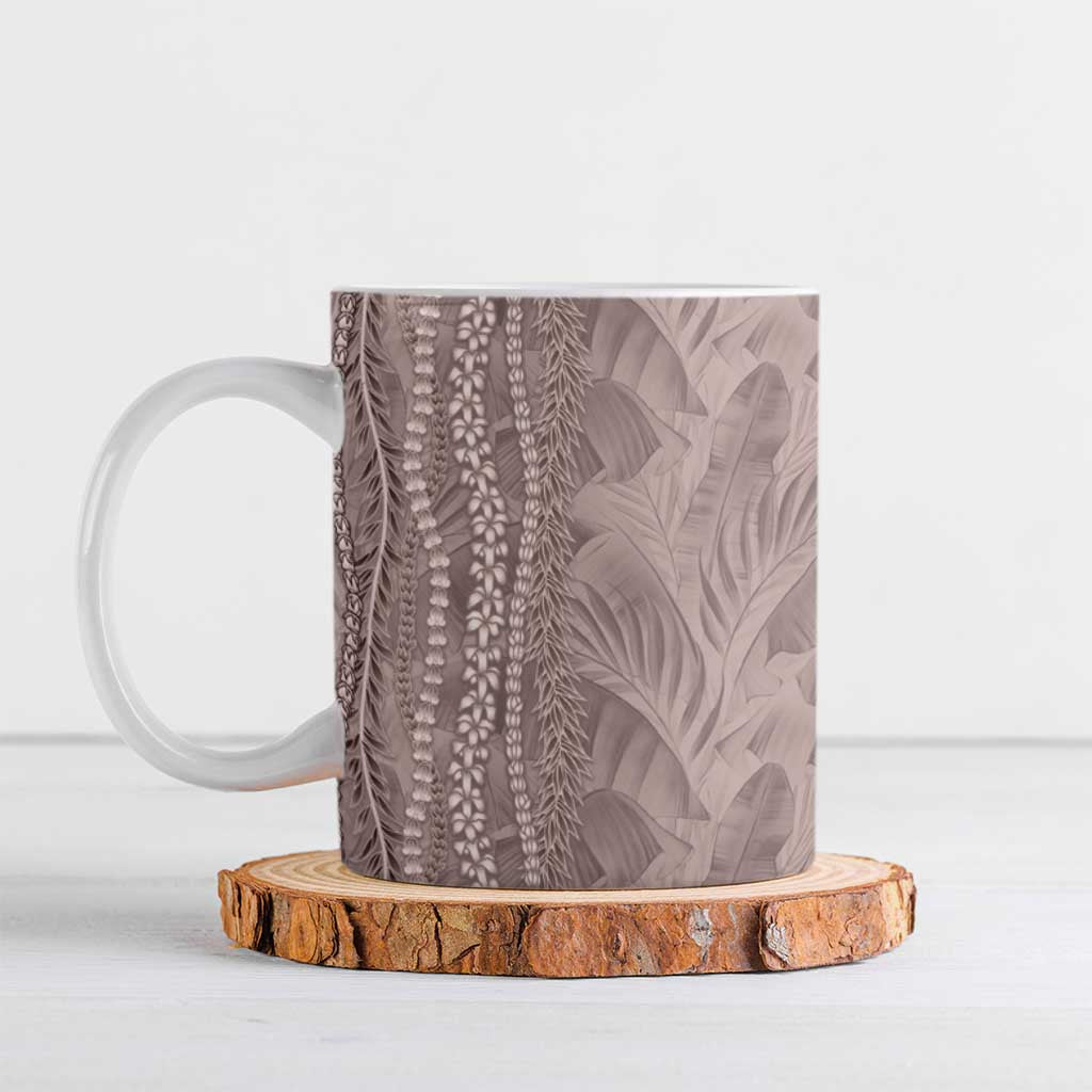 Hawaii Prince Kuhio Ceramic Mug Mocha Hawaiian Lau Maia With Leis LT05 Mocha - Polynesian Pride