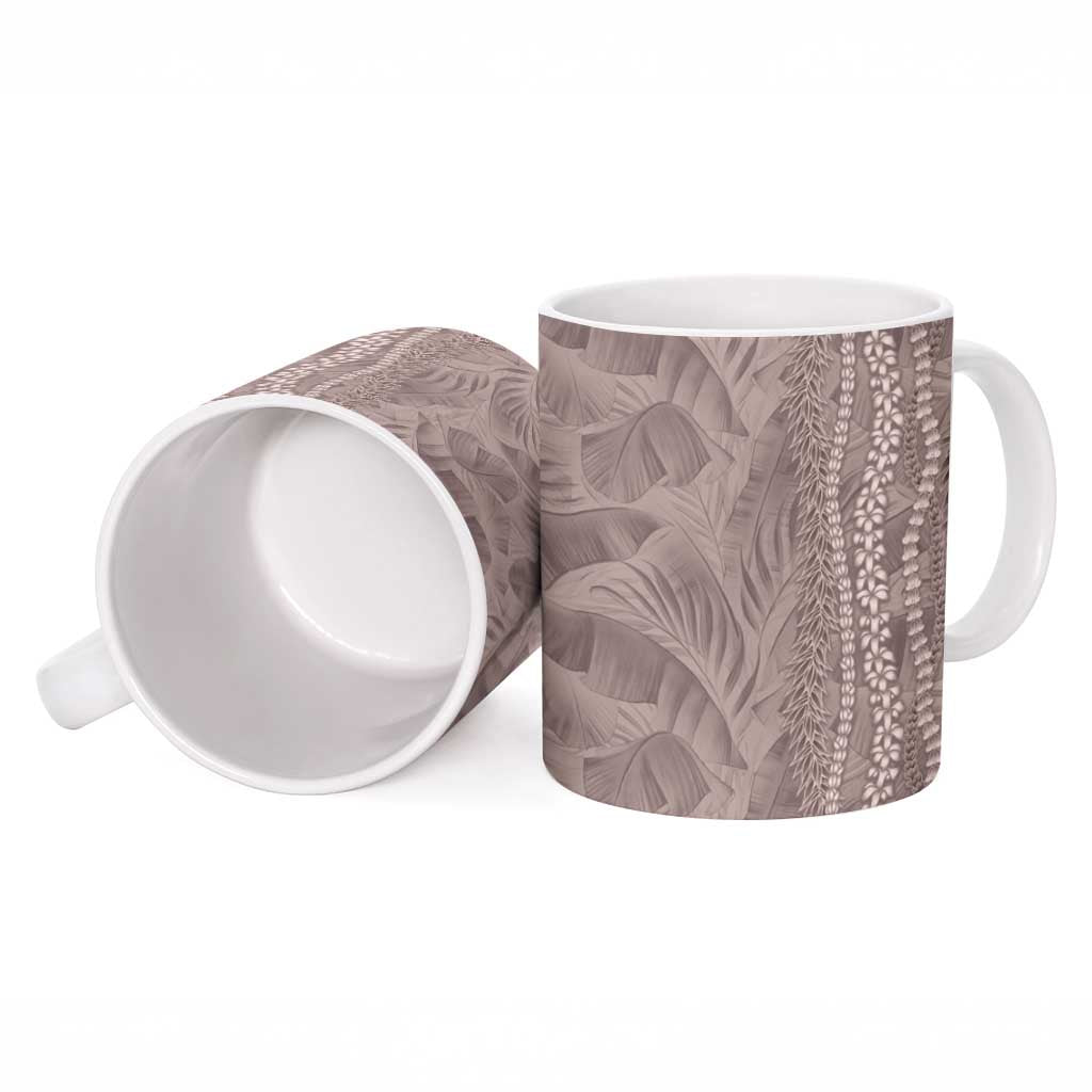 Hawaii Prince Kuhio Ceramic Mug Mocha Hawaiian Lau Maia With Leis LT05 - Polynesian Pride