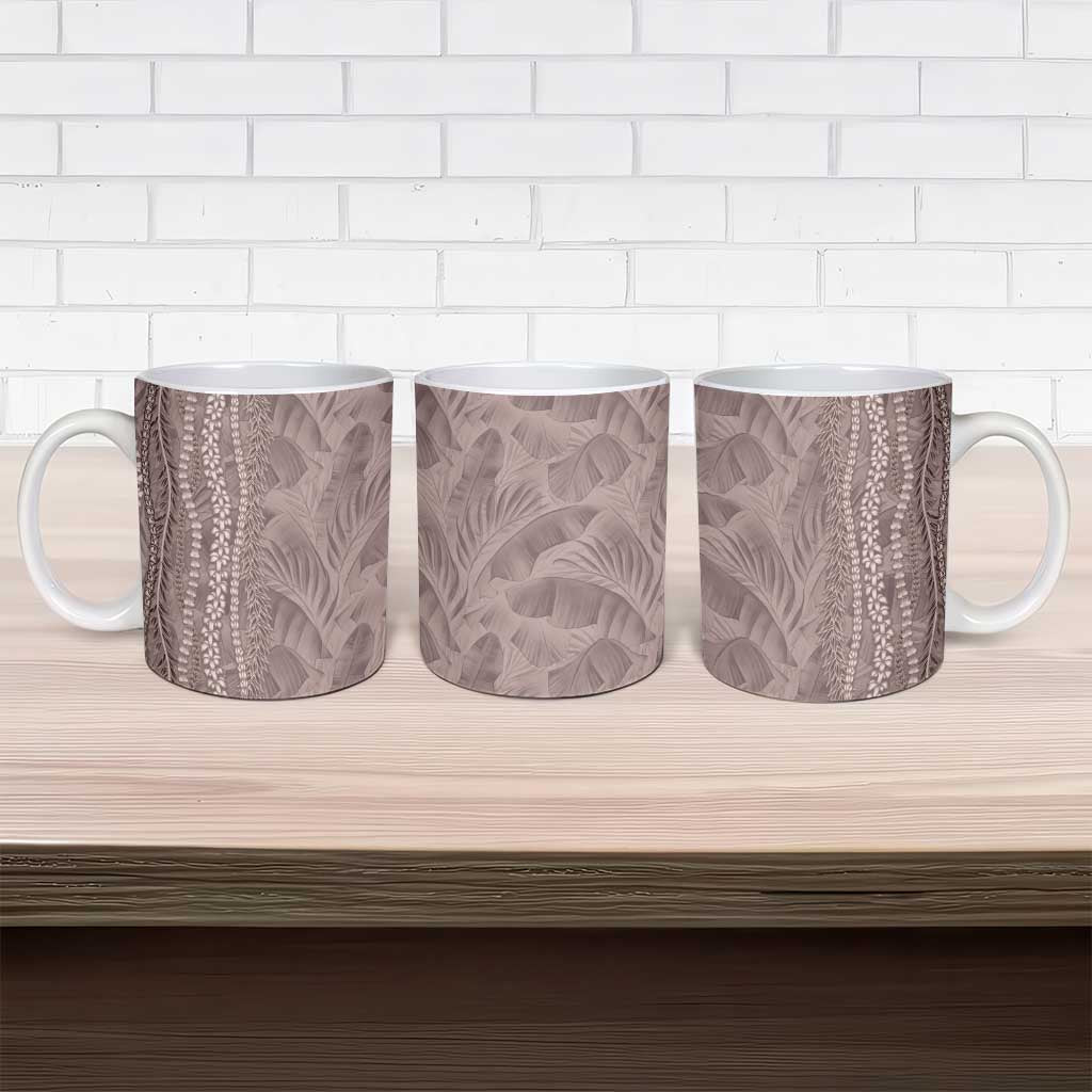 Hawaii Prince Kuhio Ceramic Mug Mocha Hawaiian Lau Maia With Leis LT05 - Polynesian Pride