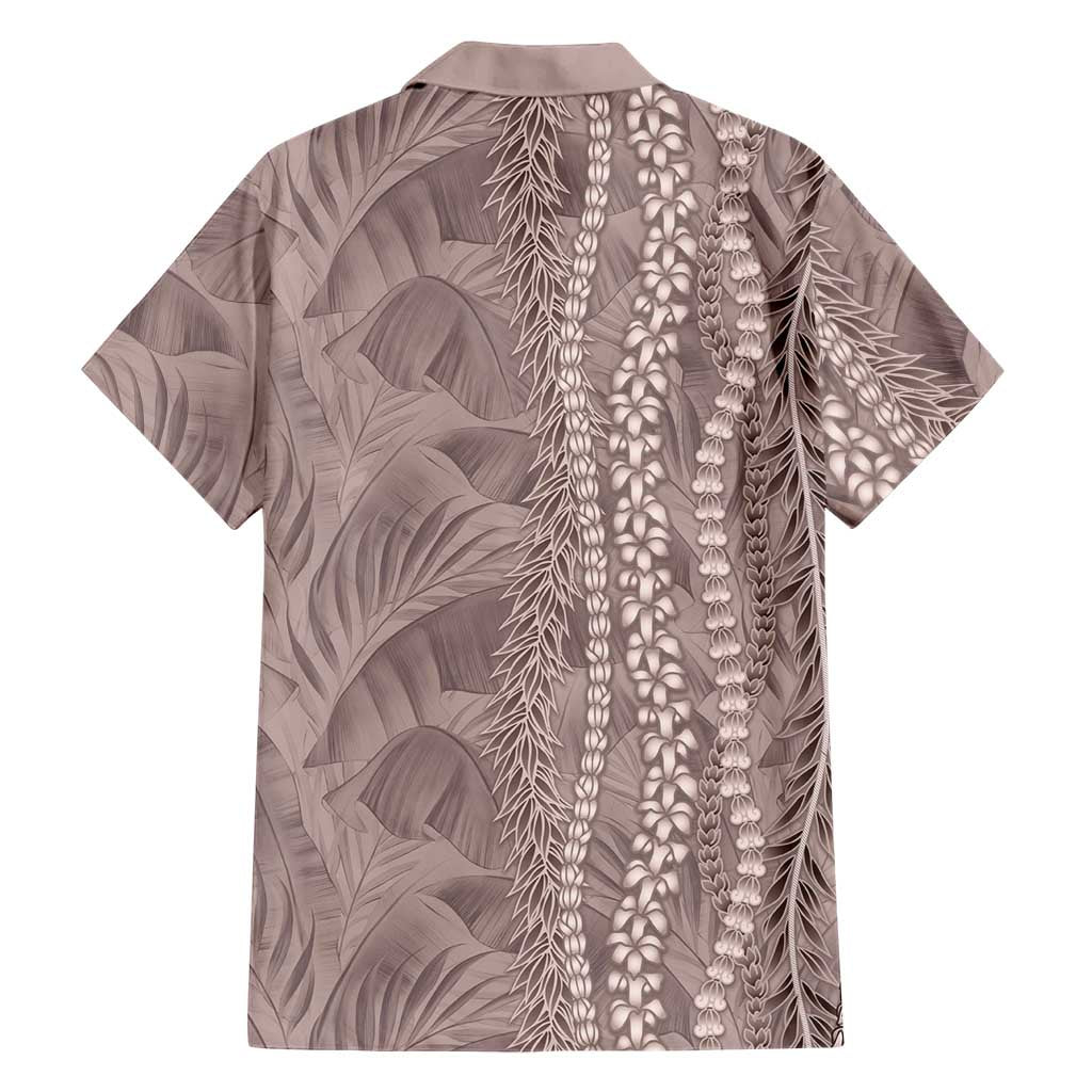 Hawaii Prince Kuhio Family Matching Tank Maxi Dress and Hawaiian Shirt Mocha Hawaiian Lau Maia With Leis