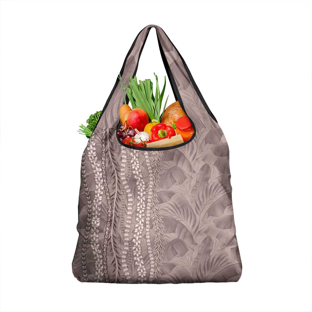Hawaii Prince Kuhio Grocery Bag Mocha Hawaiian Lau Maia With Leis LT05 1-pack One Size Mocha - Polynesian Pride