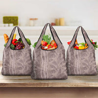 Hawaii Prince Kuhio Grocery Bag Mocha Hawaiian Lau Maia With Leis LT05 3-pack One Size Mocha - Polynesian Pride