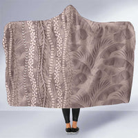 Hawaii Prince Kuhio Hooded Blanket Mocha Hawaiian Lau Maia With Leis LT05 One Size Mocha - Polynesian Pride